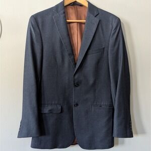 37R Slim Fit Wool Cashmere Micro Plaid Academia Mens Suit Jacket Jos A. Banks